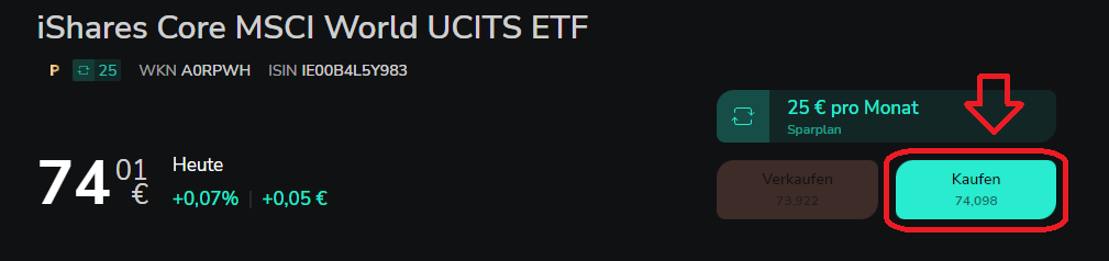 ETF kaufen via Scalable Capital: iShares Core MSCI World UCITS ETF