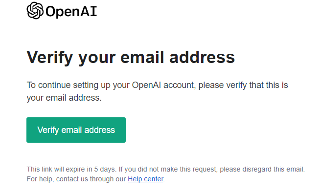 ChatGPT OpenAI Emailadresse verifizieren