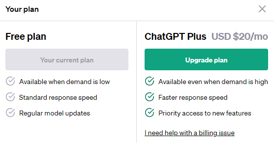 ChatGPT Plus Preis Plan