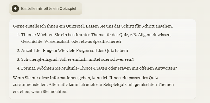 Claude 3.5: Quizspiel erstellen