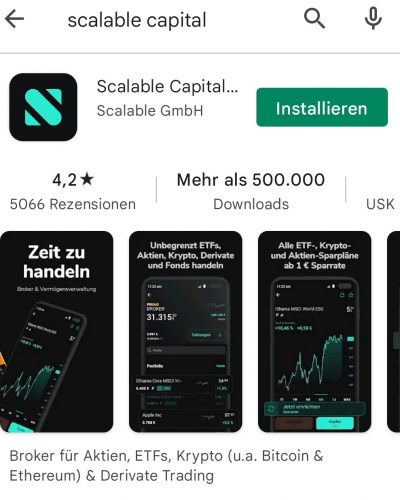 Scalable Capital App: Google Play Store